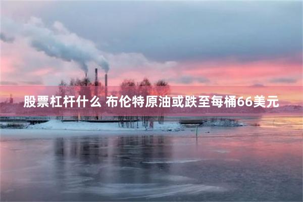 股票杠杆什么 布伦特原油或跌至每桶66美元