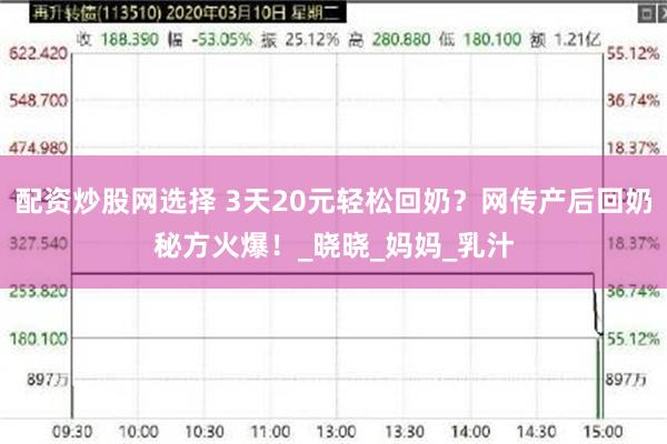 配资炒股网选择 3天20元轻松回奶？网传产后回奶秘方火爆！_晓晓_妈妈_乳汁