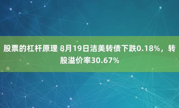 股票的杠杆原理 8月19日洁美转债下跌0.18%，转股溢价率30.67%